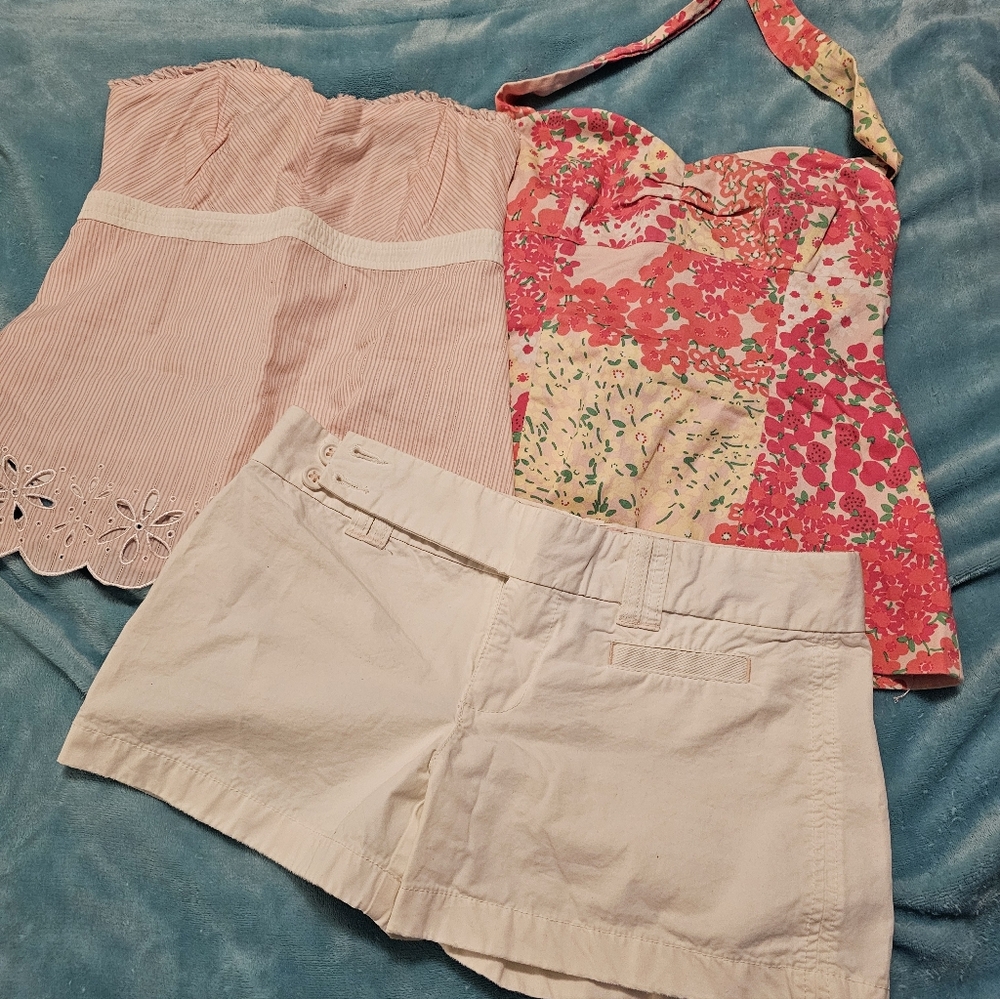 2  For 55!   2 Lilly Pulitzer Halter Tops and Old Navy Shorts